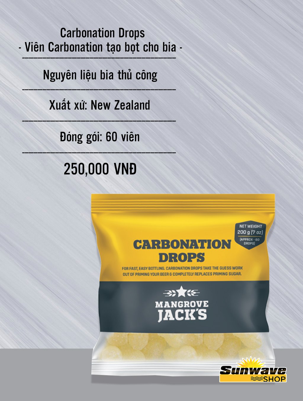 Carbonations drops - Viên carbonation tạo bọt bia hơi