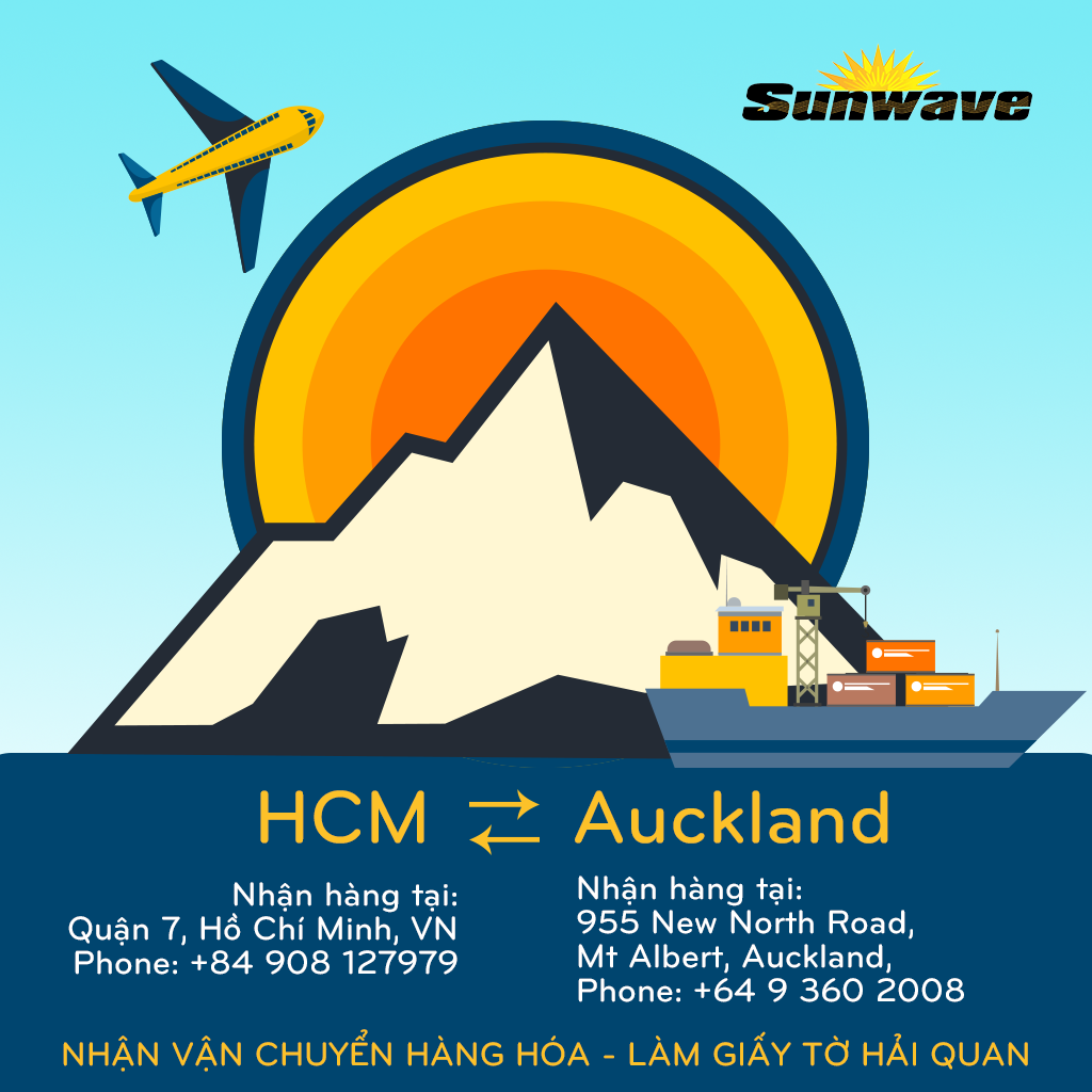 Sunwave nhận vận chuyển hàng hóa 2 chiều HCM-NZ