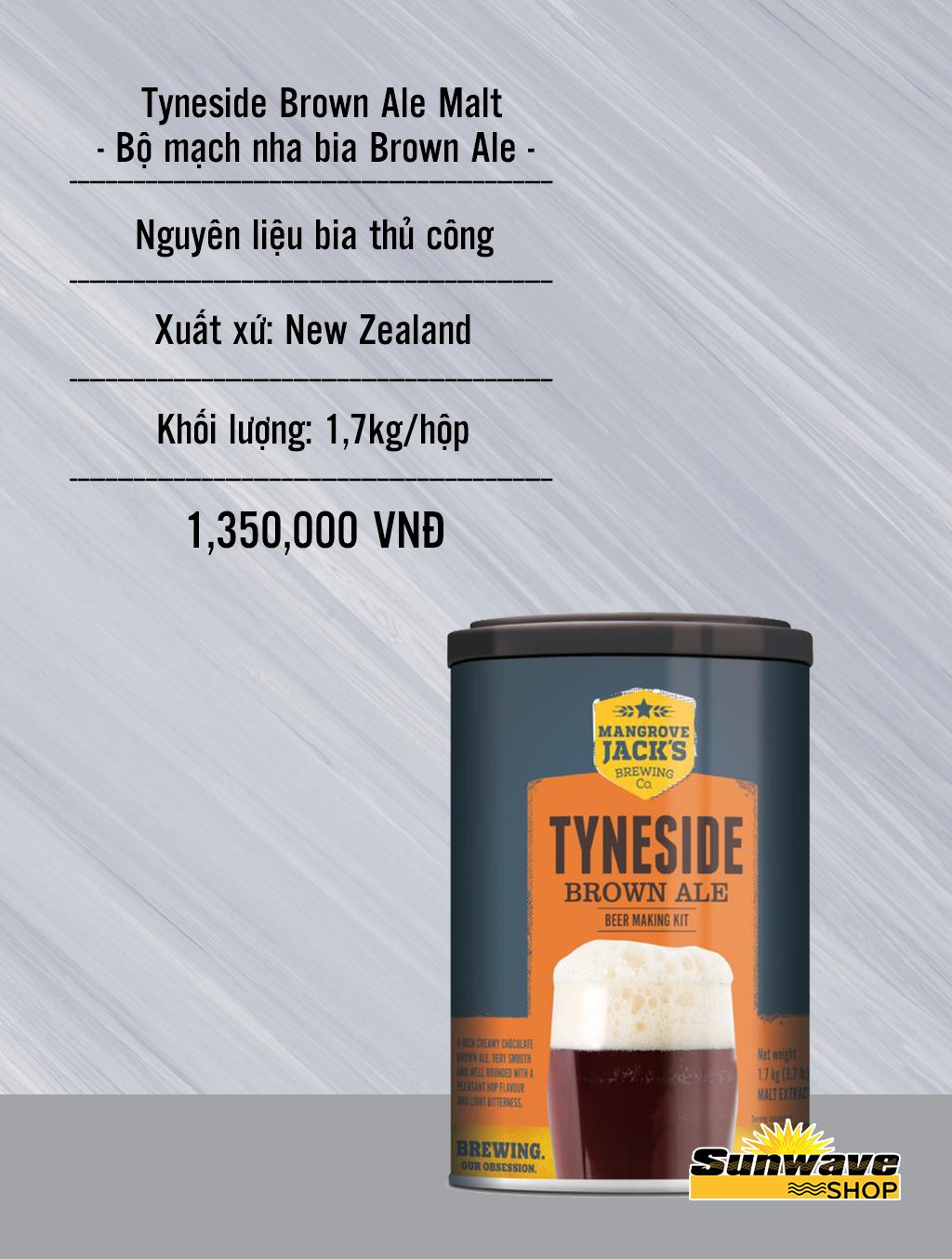 Tyneside Brown Ale Malt - Bột mạch nha bia Brown Ale